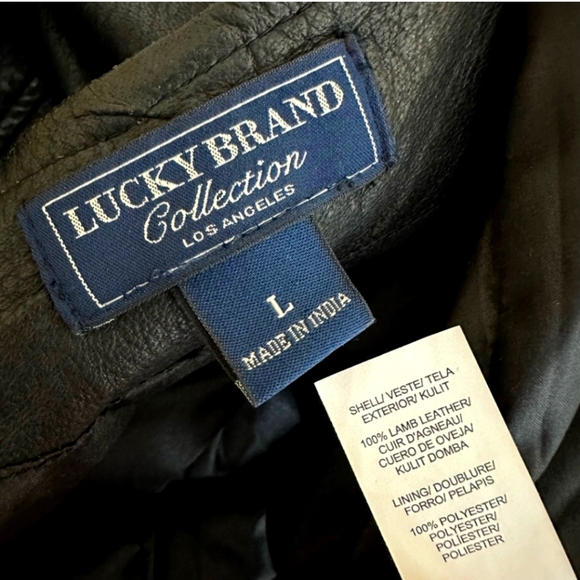 Lucky Lambskin Black Moto Jacket - Picture 2 of 10